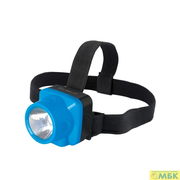 картинка Ultraflash LED5375 (фонарь налобн аккум 220В, голубой, 1 Ватт  LED, 2 реж, пласт, бокс) от магазина МБК