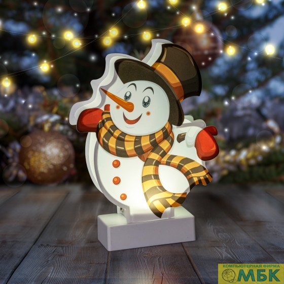 картинка ЭРА Б0051932 Светодиодная новогодняя фигура EGNDS-08 Снеговичок 1 LED от магазина МБК