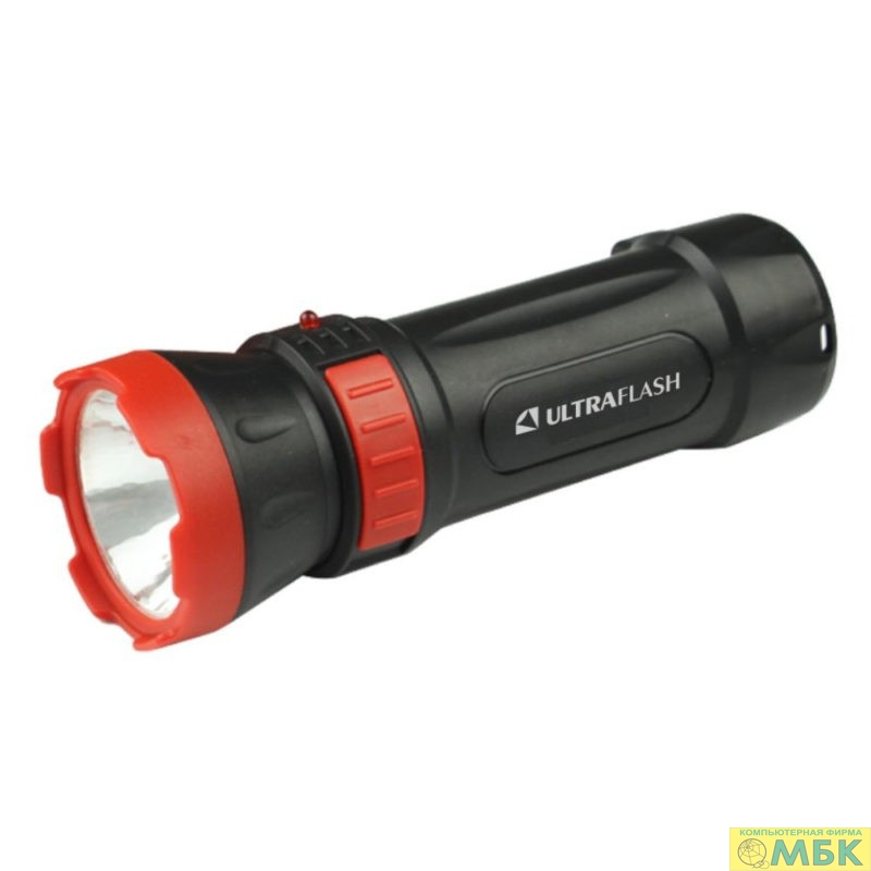 картинка Ultraflash LED3849   (фонарь аккум.220В, черный, 1 LED, 2 реж.,SLA, пластик, коробка) от магазина МБК