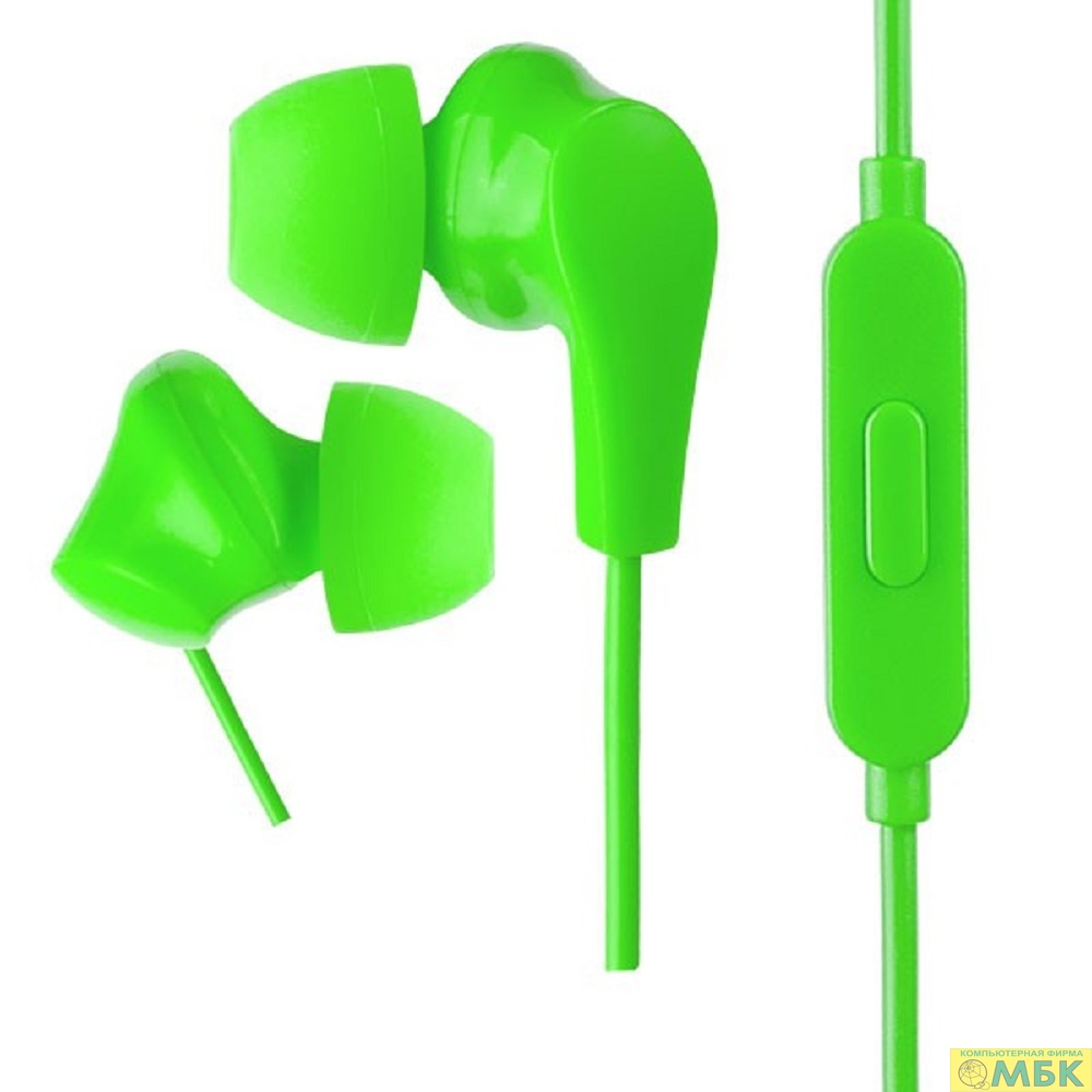 картинка Perfeo наушники внутриканальные c микрофоном ALPHA зеленые от магазина МБК