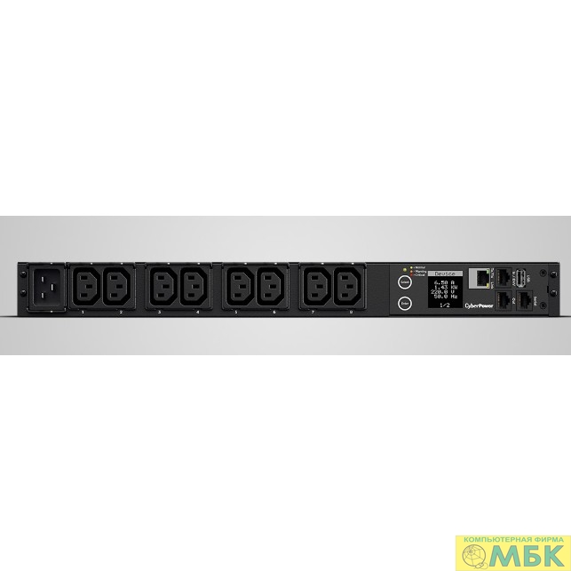 картинка CyberPower PDU31005 PDU 1U type, 16Amp, SNMP, plug IEC 320 C20, (8) IEC 320 C13 EOL от магазина МБК