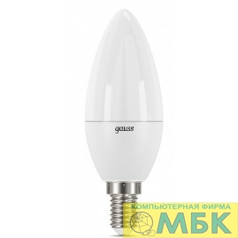 картинка GAUSS 103101210 Светодиодная лампа LED Свеча E14 9.5W 950lm 4100К 1/10/50  от магазина МБК