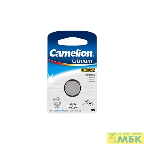 картинка Camelion CR2025 BL-1 (CR2025-BP1, батарейка литиевая,3V) (1 шт. в уп-ке)  от магазина МБК