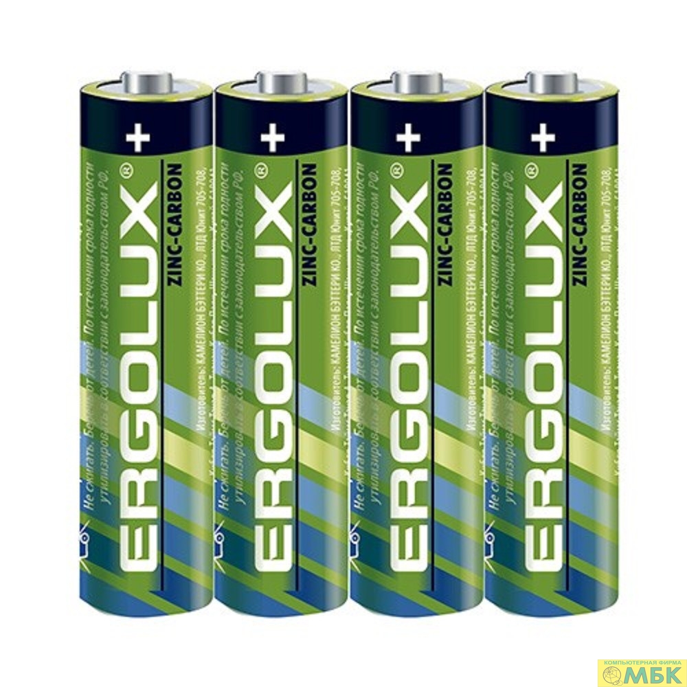 картинка Ergolux R 03 SR4 (R03SR4, батарейка,1.5В) (4 шт. в уп-ке) от магазина МБК