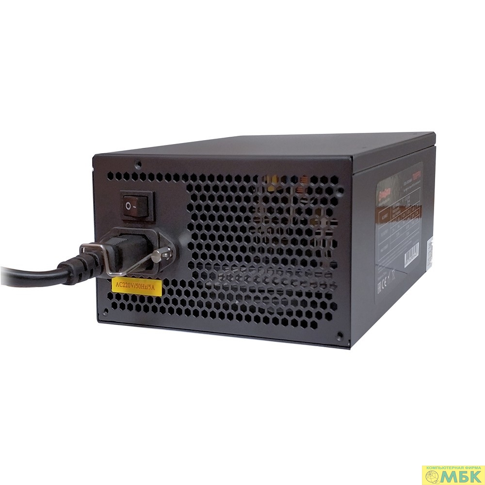 картинка Exegate EX219465RUS-S Блок питания XP600, ATX, SC, black, 12cm fan, 24p+4p, 6/8p PCI-E, 3*SATA, 2*IDE, FDD + кабель 220V с защитой от выдергивания, 278173 от магазина МБК