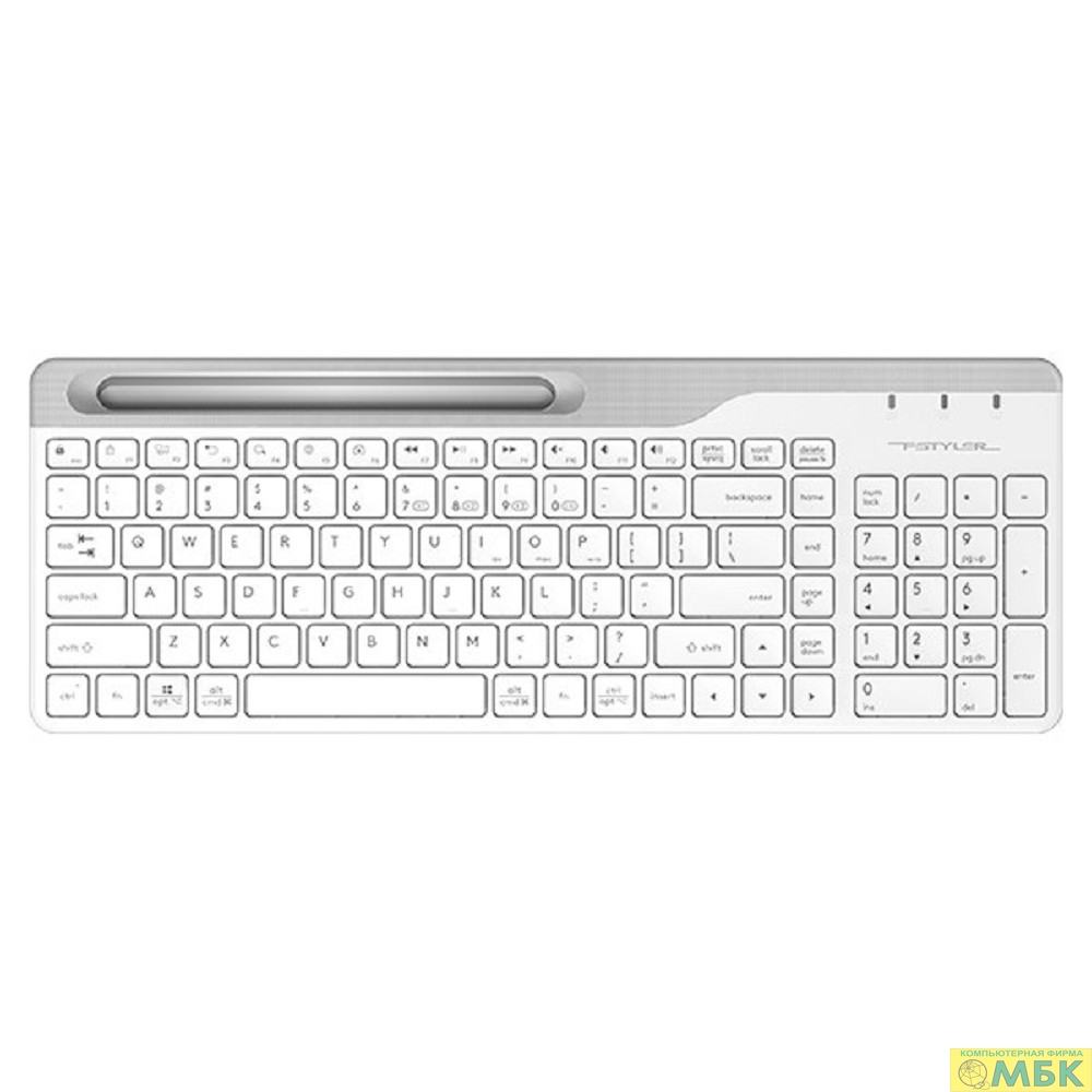 картинка Клавиатура A4Tech Fstyler FBK25 белый/серый USB беспроводная BT/Radio slim Multimedia от магазина МБК