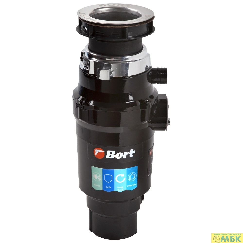 картинка Bort Измельчитель пищевых отходов MASTER ECO {390 Вт; 3,2 кг/мин; 2600 об/мин; 1000 мл; Металл ; набор аксессуаров 4 шт} [1275752] от магазина МБК