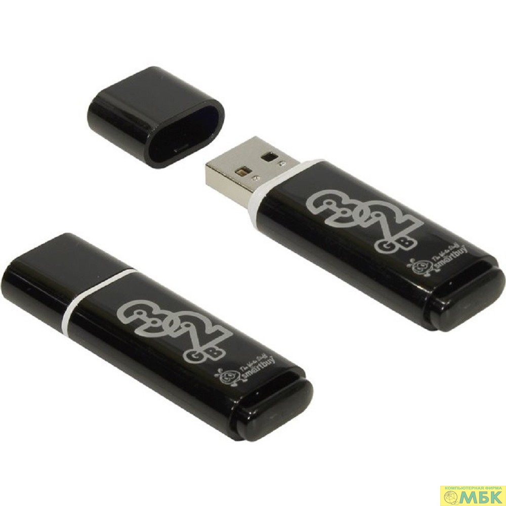 картинка Smartbuy USB Drive 32Gb Glossy series Black SB32GBGS-K от магазина МБК