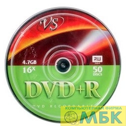 картинка Диски VS DVD+R 4.7Gb, 16x, Cake Box 50шт. от магазина МБК