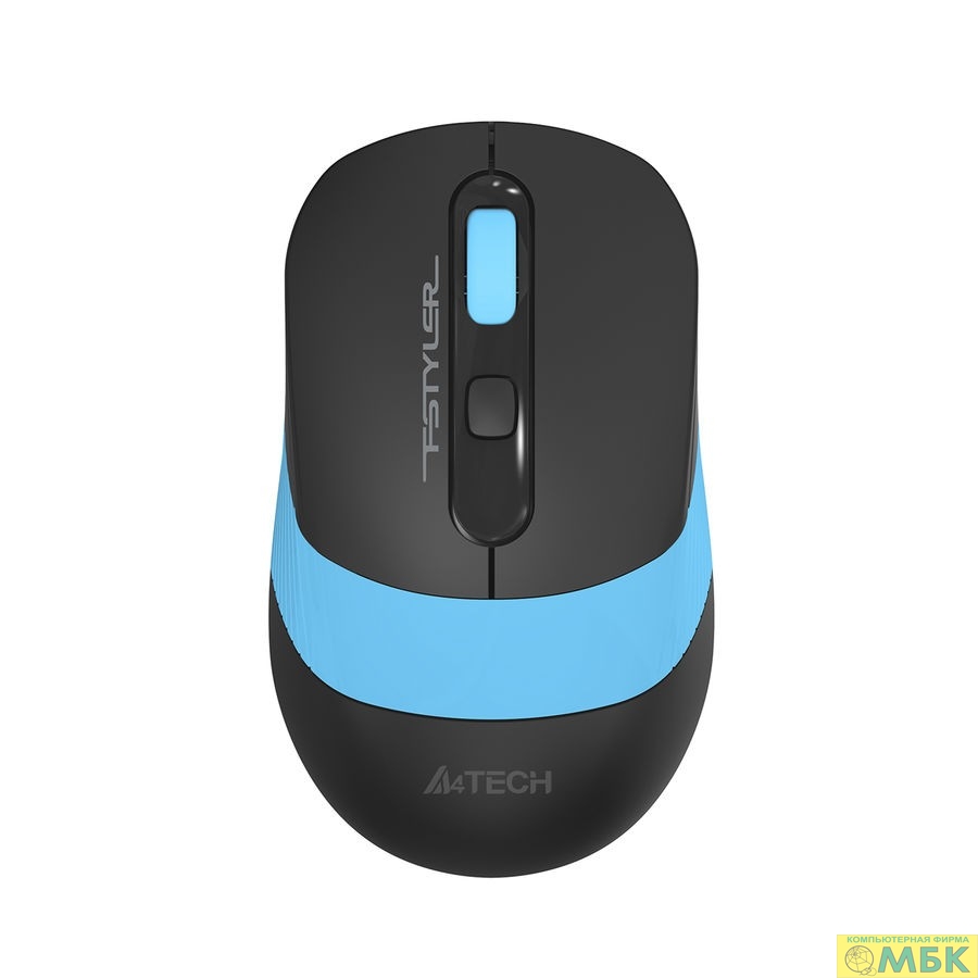 картинка Мышь A4Tech Fstyler FG10S черный/синий оптическая (2000dpi) silent беспроводная USB для ноутбука (4b от магазина МБК