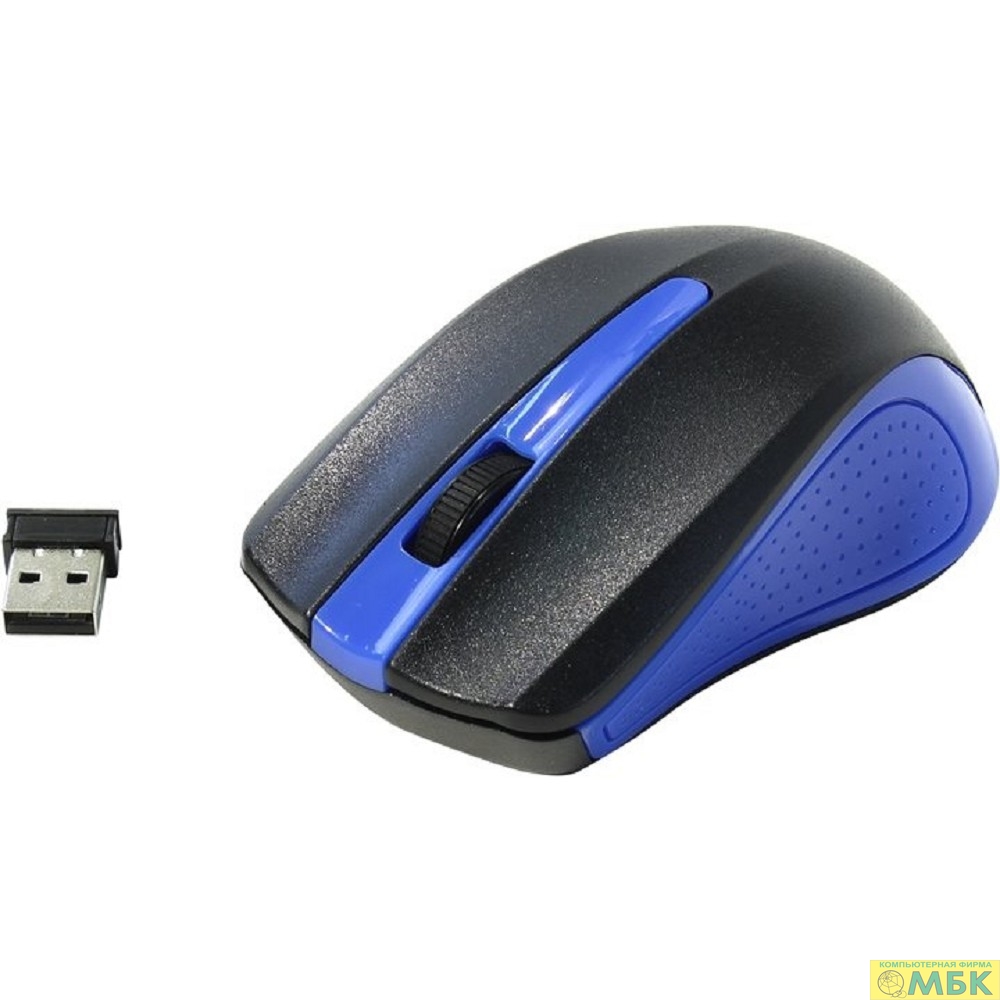 картинка Oklick 485MW black/blue optical (1200dpi) cordless USB (2but) [997826] от магазина МБК