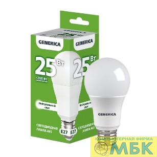 картинка IEK LL-A65-25-230-40-E27-G Лампа LED A65 груша 25Вт 230В 4000К E27 GENERICA от магазина МБК