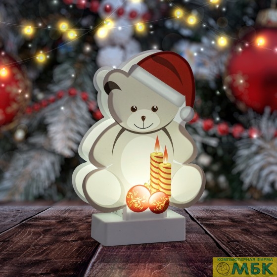 картинка ЭРА Б0051931 Светодиодная новогодняя фигура EGNDS-07 Мишка 1 LED от магазина МБК