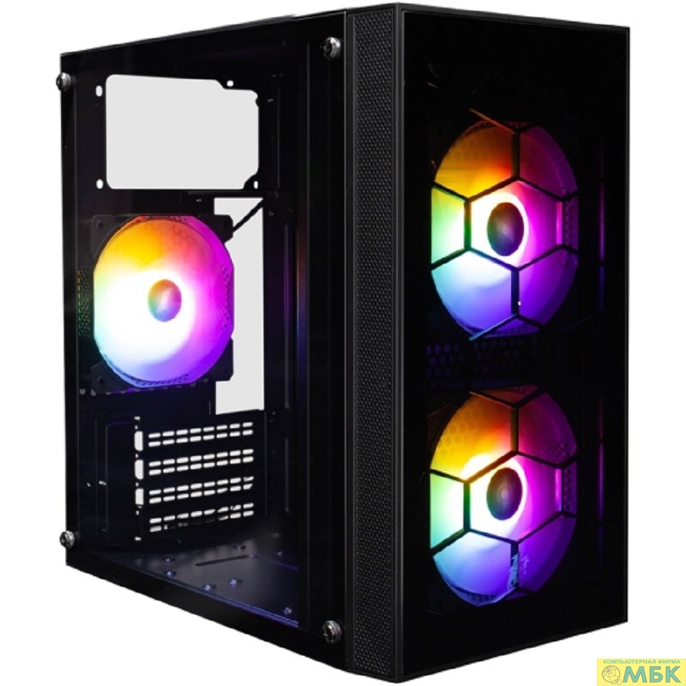 картинка 1STPLAYER FIREBASE X1 Black / mATX / 3x120mm LED fans / X1-BK-3F1 от магазина МБК