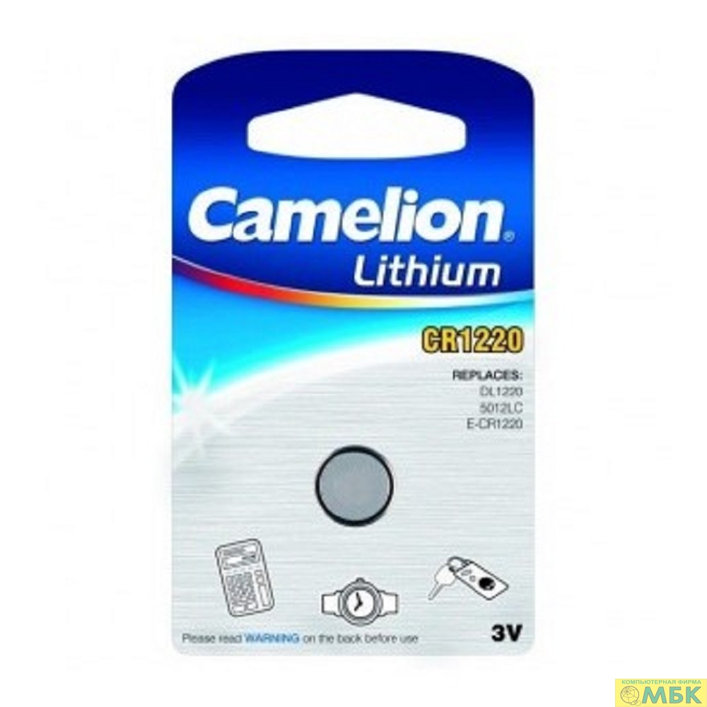 картинка Camelion CR1220 BL-1 (CR1220-BP1, батарейка литиевая,3V)  (1 шт. в уп-ке) от магазина МБК