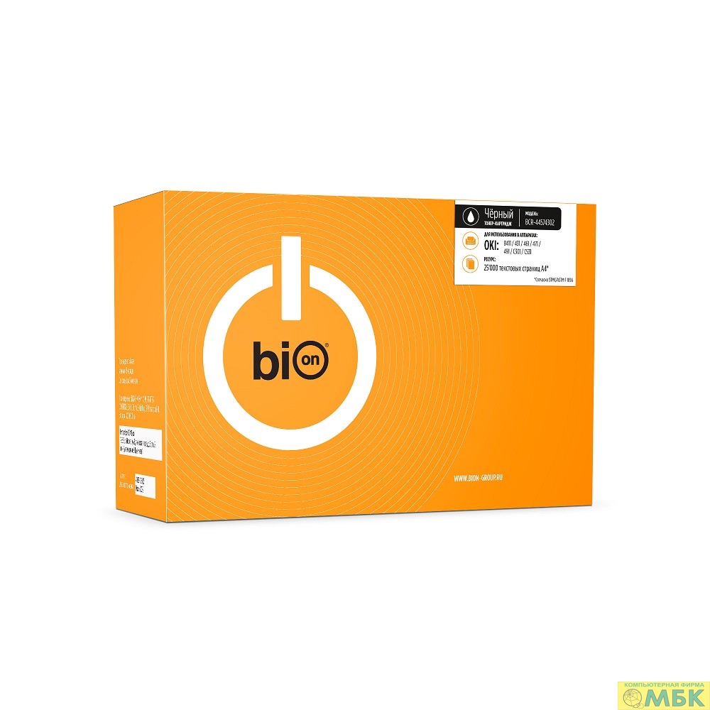 картинка Bion 44574302 Драм-картридж для OKI B411/431/461/471/491/C301/C531 (25000  стр.), Черный, с чипом от магазина МБК