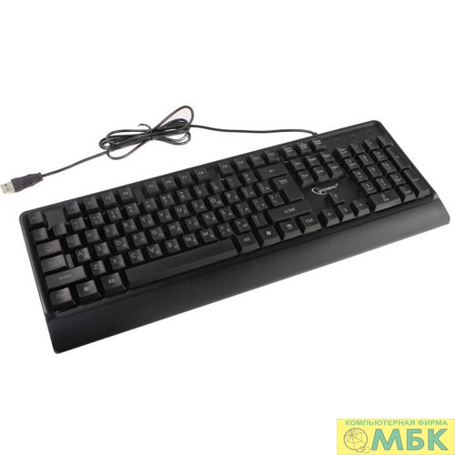 картинка Клавиатура Gembird KB-220L {с подстветкой, USB, черный, 104 клавиши, подсветка Rainbow, кабель 1.5м, водоотталкивающая поверхность} от магазина МБК