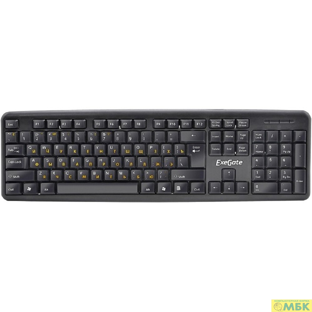картинка Exegate EX279940RUS Клавиатура Exegate LY-331L, <USB, шнур 2м, черная,  104кл, Enter большой>, OEM от магазина МБК