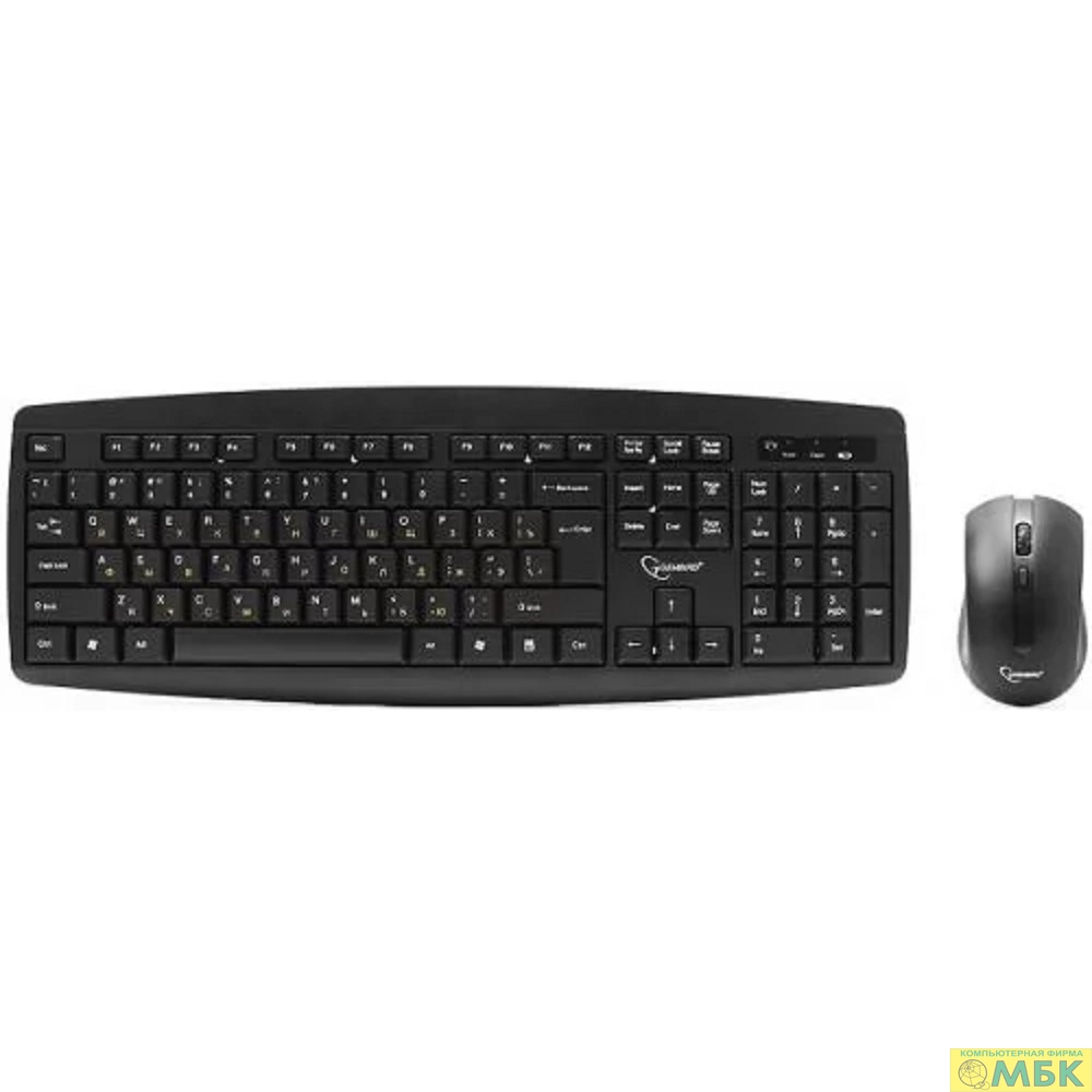 картинка Клавиатура + мышь Gembird KBS-8000 черный USB {Клавиатура+мышь беспроводная 2.4ГГц/10м, 1600DPI,  мини-приемник} от магазина МБК