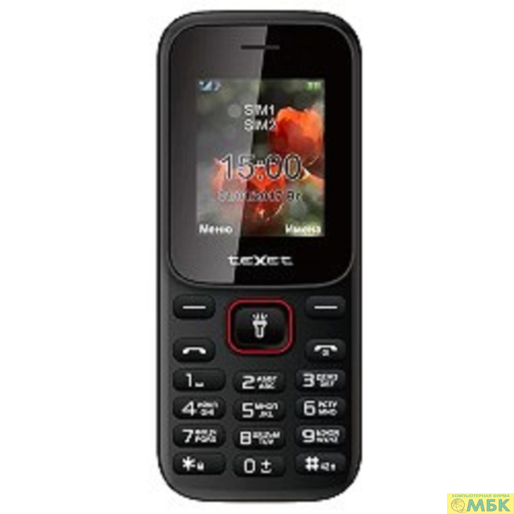 картинка TEXET ТМ-128 Мобильный телефон цвет черный-красный от магазина МБК