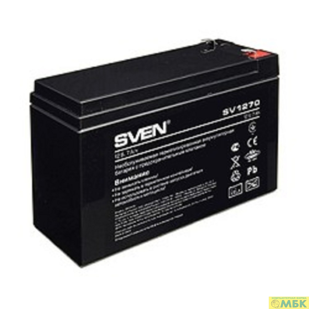 картинка Sven SV1270 (12V 7Ah) батарея аккумуляторная {каждая батарейка в отдельном прозрачном пакете} от магазина МБК