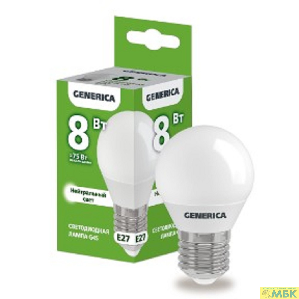 картинка IEK LL-G45-08-230-40-E27-G Лампа LED G45 шар 8Вт 230В 4000К E27 GENERICA от магазина МБК
