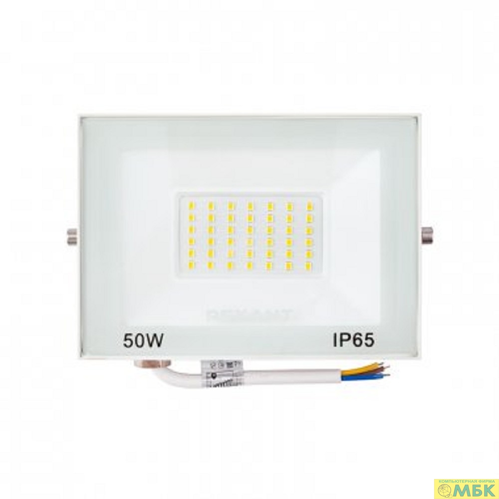 картинка Rexant 605-035 Прожектор светодиодный СДО 50Вт 4000Лм 2700K теплый свет, белый корпус  от магазина МБК