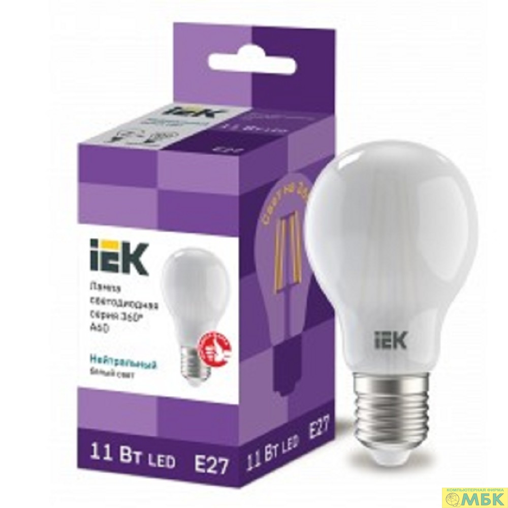 картинка Iek LLF-A60-11-230-40-E27-FR Лампа LED A60 шар матов. 11Вт 230В 4000К E27 серия 360°     от магазина МБК