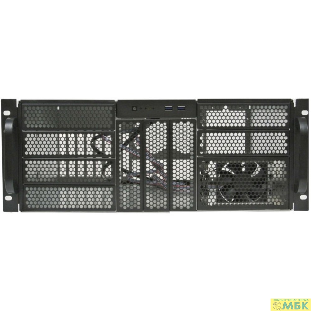 картинка Procase Корпус 4U server case, 9x5.25+3HDD,черный,без блока питания,глубина 650мм,MB EATX 12"x13", панель вентиляторов 3*120x25 PWM [RE411-D9H3-FE-65] от магазина МБК