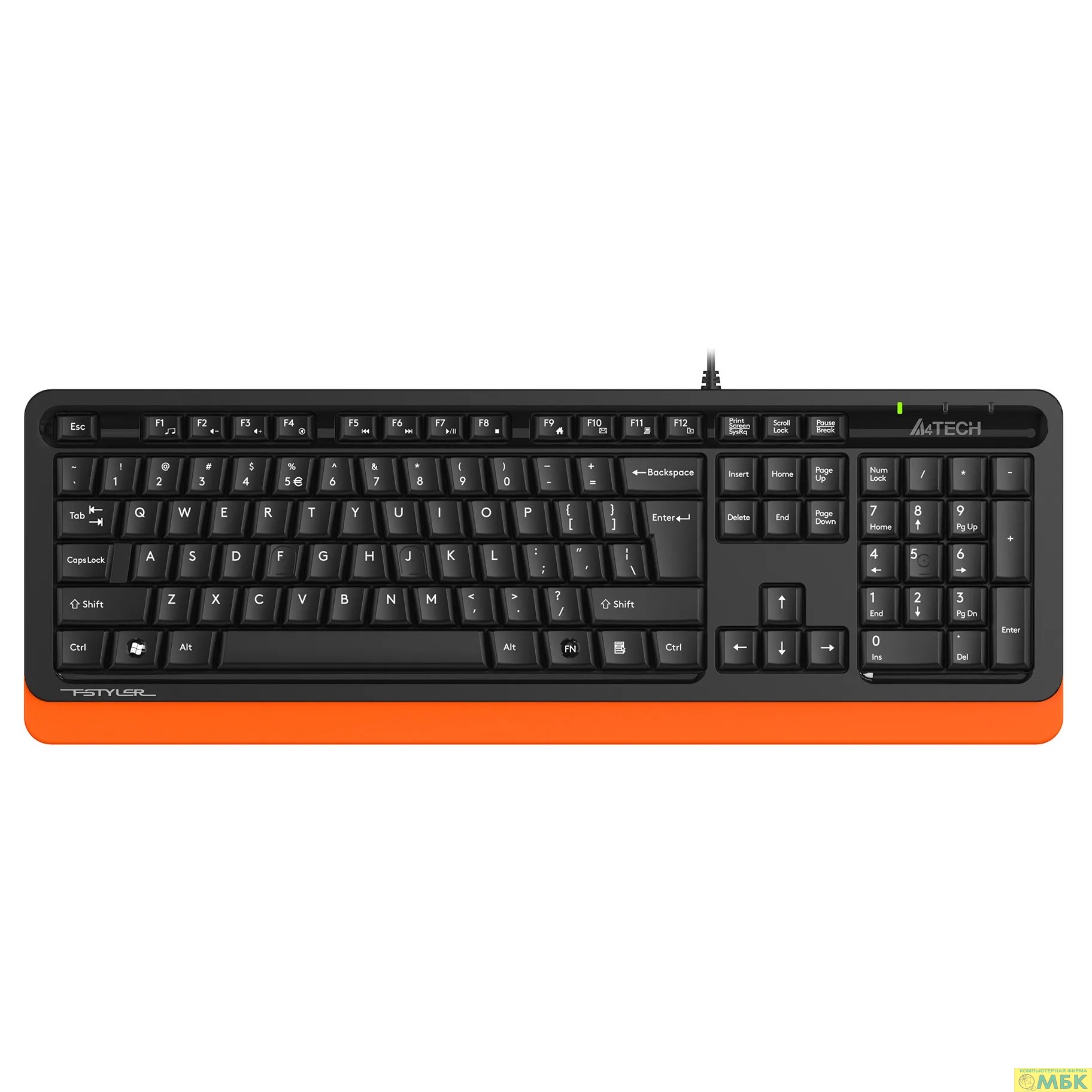 картинка Клавиатура A4Tech Fstyler FKS10 черный/оранжевый USB [1530190] от магазина МБК