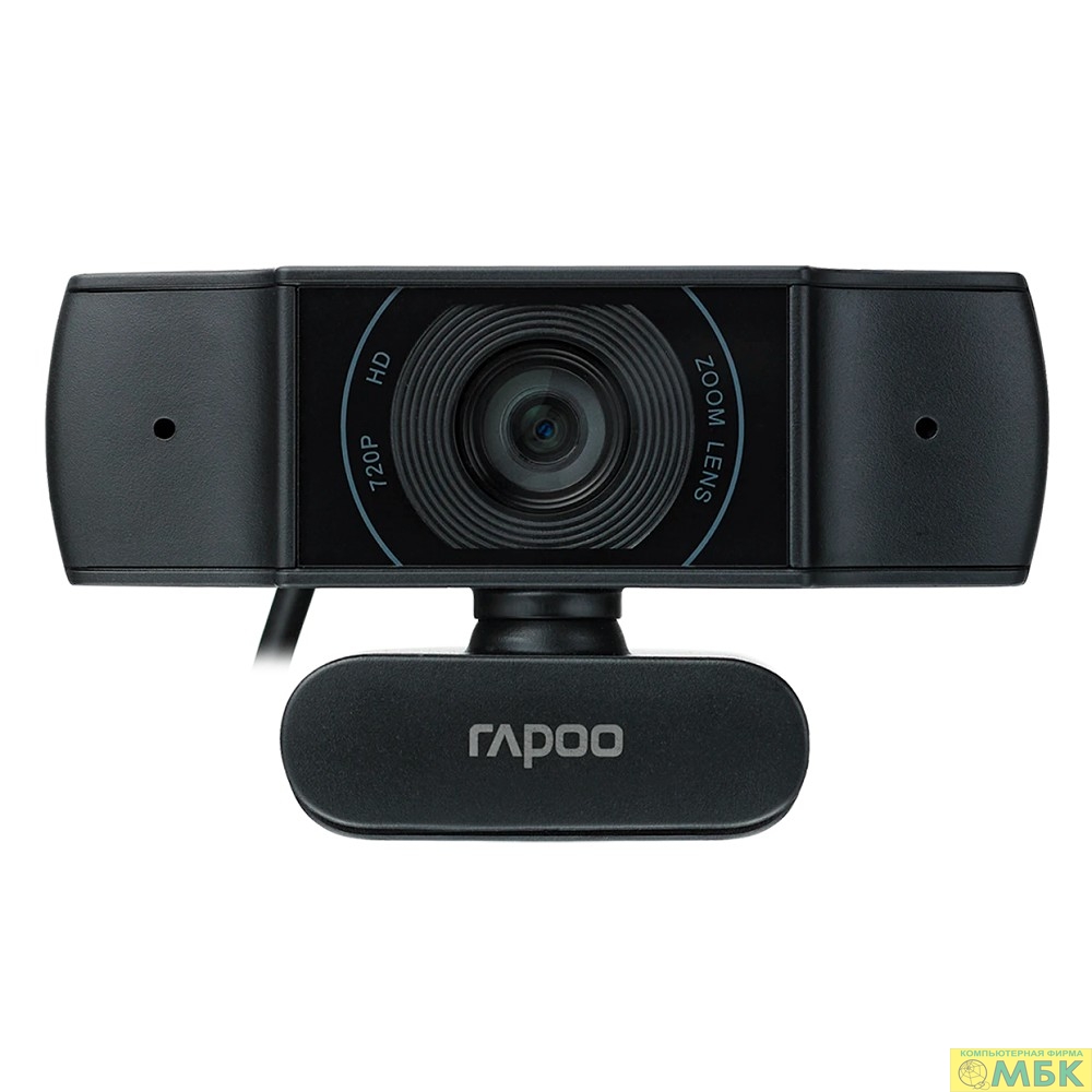 картинка Веб-Камера, Rapoo, C200, USB 2.0, 1280*720/640*480, 2.0Mpx, Микрофон, Крепление: зажим, Чёрный от магазина МБК