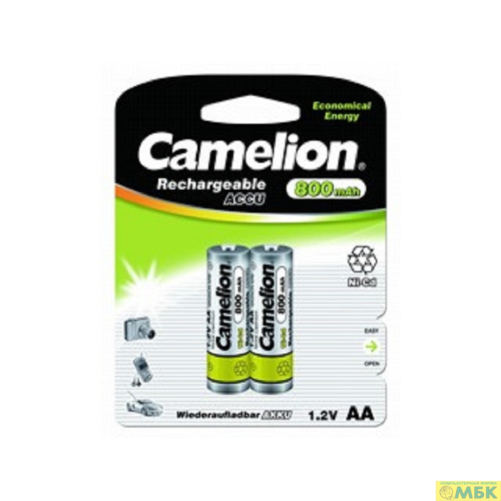 картинка Camelion   AA- 800mAh Ni-Cd BL-2 (NC-AA800BP2, аккумулятор,1.2В)  (2 шт. в уп-ке) от магазина МБК