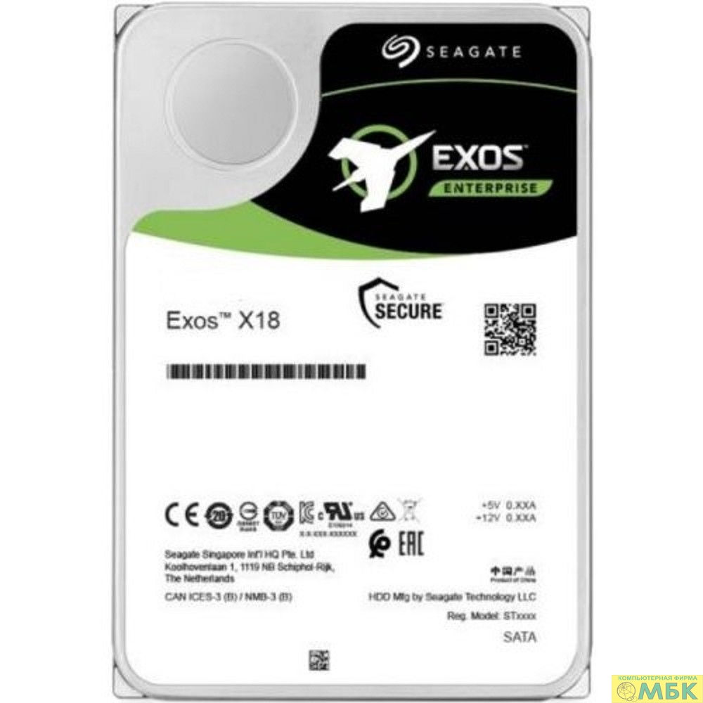 картинка 12TB Seagate Exos X18 (ST12000NM000J) {SATA 6Gb/s, 7200 rpm, 256mb buffer, 3.5"} от магазина МБК