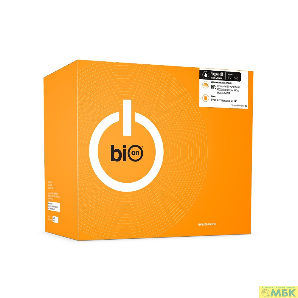 картинка Bion BCR-CE255X Картридж для HP{LaserJet Enterprise M525/P3015, HP LaserJet Pro M521} (12500  стр.),Черный, с чипом от магазина МБК