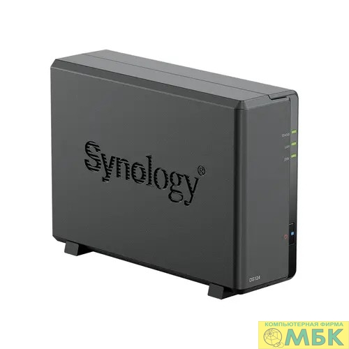 картинка Synology DS124 Сетевое хранилище 1x 2.5" / 3.5", горячая замена, RAID modes: keine, 1x GB-LAN, Веб-сервер, 2x USB3.0, процессор: Quad Core 1.40 GHz, 1 GB ОЗУ  от магазина МБК