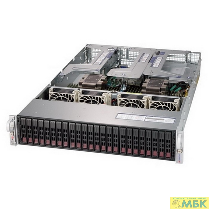 картинка Supermicro SYS-2029U-TR4 2U, 2xLGA3647 (up to 205W), iC621 (X121PU), 24xDDR4, up to 24x2.5 SAS/SATA, up to 4x2.5 NVME Gen3 (optional), 4x 1000Base-T (i350), 2x PCIE x16, 4x PCIE x8 LP, 1x PCIE x8 LP,  от магазина МБК