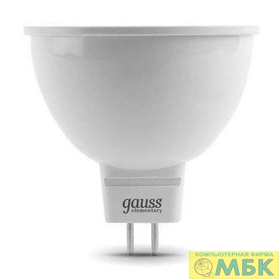 картинка GAUSS 13519 Светодиодная лампа LED Elementary MR16 GU5.3 9W 640lm 3000K 1/10/100 0 от магазина МБК