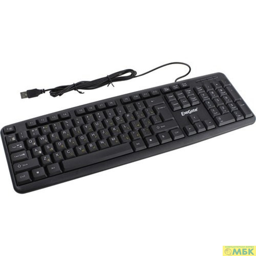 картинка Exegate EX279938RUS Клавиатура Exegate LY-331L2, <USB, шнур 2,2м, черная,  104кл, Enter большой>, Color box от магазина МБК