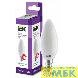 картинка Iek LLF-C35-7-230-40-E14-FR Лампа LED C35 свеча матов. 7Вт 230В 4000К E14 серия 360°     от магазина МБК