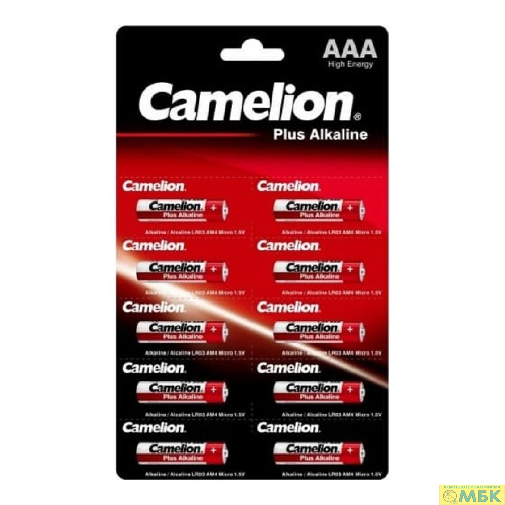 картинка Camelion Plus Alkaline BL1x10  LR03 отрывные (LR03-BP1x10P, батарейка,1.5В) (10 шт. в уп-ке) от магазина МБК
