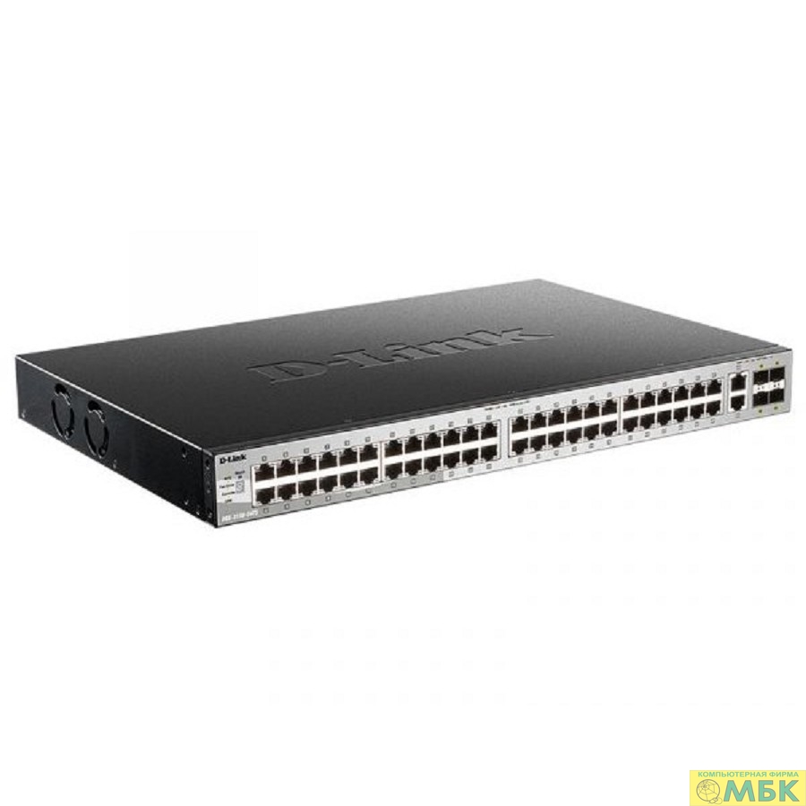 картинка D-Link DGS-3130-54TS/B1A PROJ Управляемый L3 стекируемый коммутатор с 48 портами 10/100/1000Base-T, 2 портами 10GBase-T и 4 портами 10GBase-X SFP+ от магазина МБК