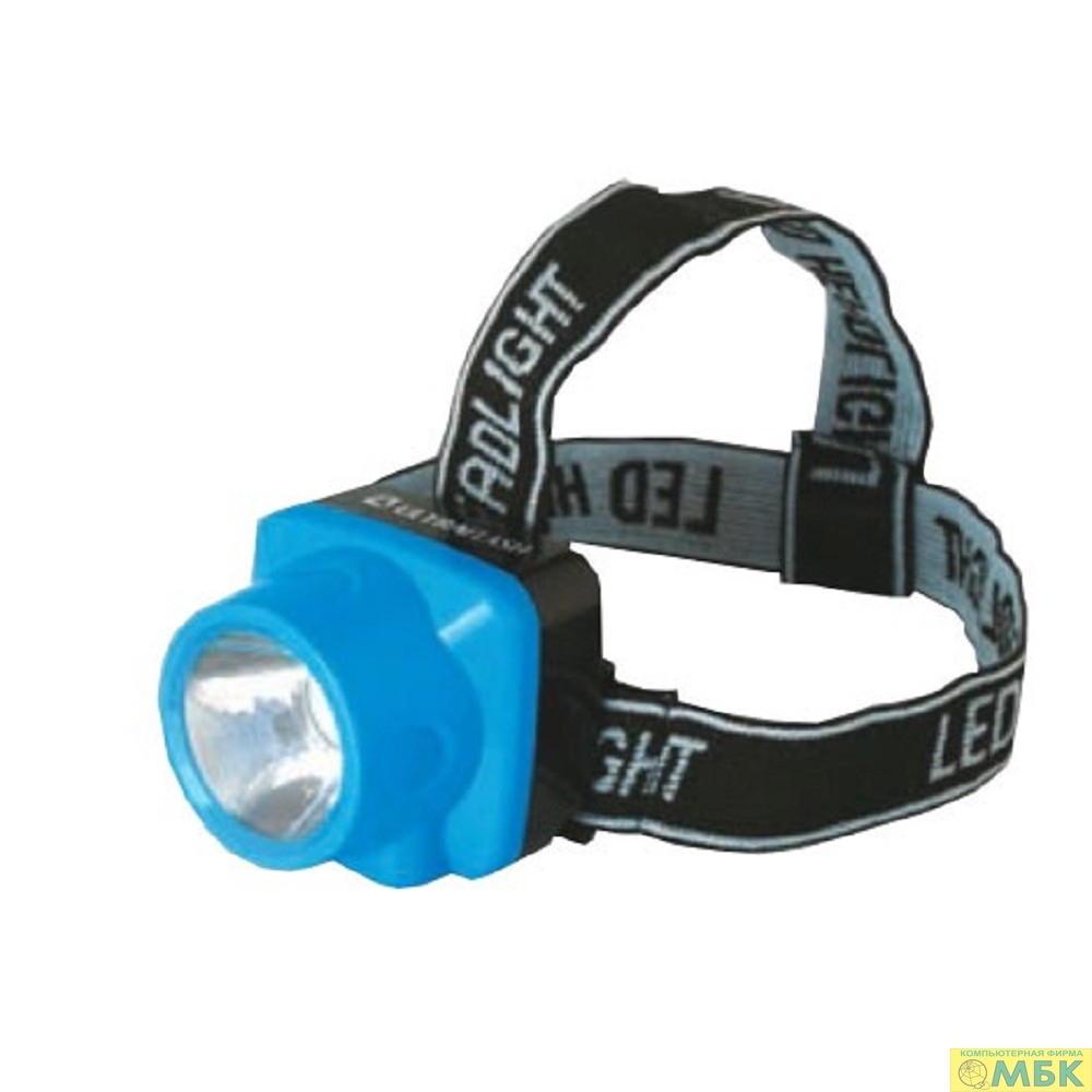 картинка Ultraflash LED5374 (фонарь налобн аккум 220В, голубой, 0,4 Ватт  LED, 1 реж, пласт, бокс) от магазина МБК