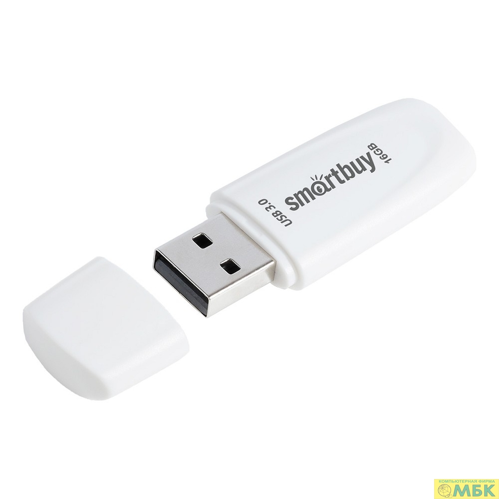 картинка Smartbuy USB Drive 16Gb Scout White [SB016GB3SCW] от магазина МБК