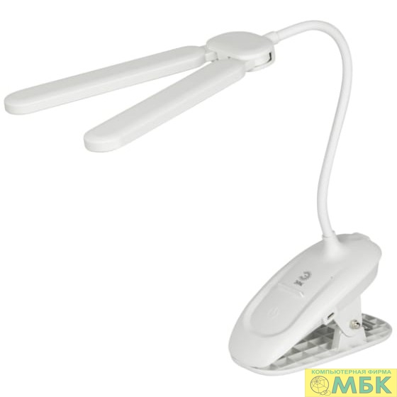 картинка ЭРА Б0057207 Настольный светильник NLED-512-6W-W светодиодный аккумуляторный на прищепке белый  от магазина МБК