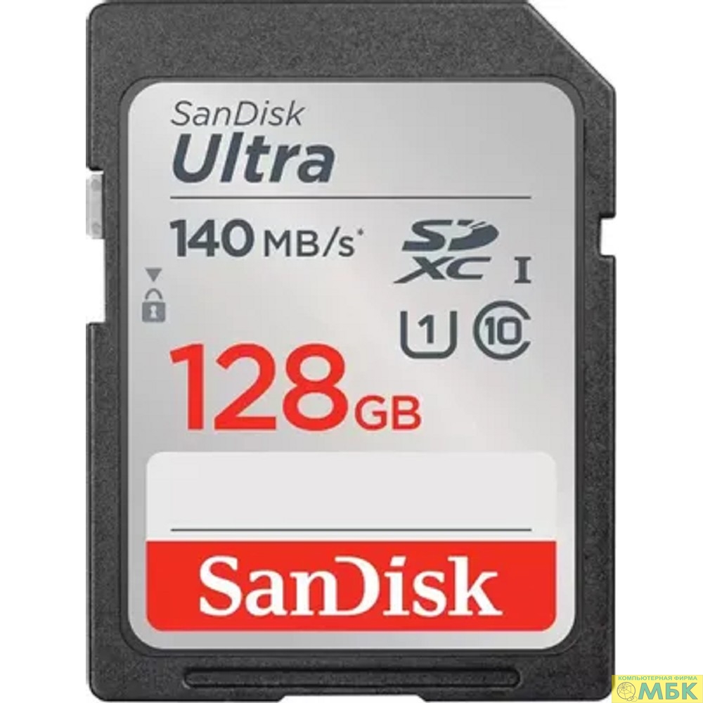 картинка SecureDigital 128GB SanDisk SDXC Class 10 UHS-I U1 Ultra R 140MB/s <SDSDUNB-128G-GN6IN> от магазина МБК
