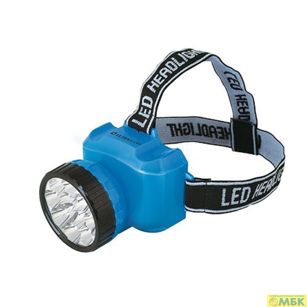 картинка Ultraflash LED5361 (фонарь налобн аккум 220В, голубой, 12LED, 2 реж, пласт, бокс) от магазина МБК