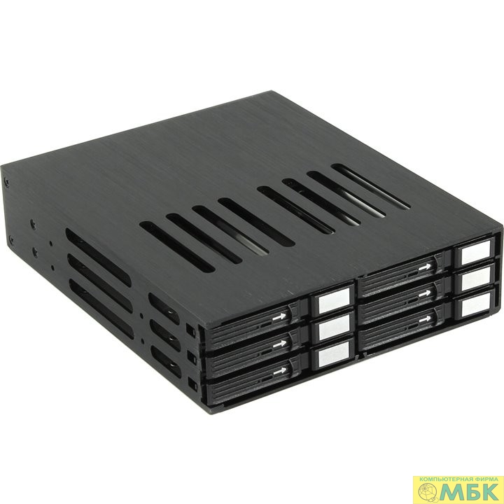 картинка Procase L2-106-SATA3-BK {Корзина L2-106SATA3 6 SATA3/SAS, черный, с замком, hotswap mobie rack module for 2,5" slim HDD(1x5,25) 2xFAN 40x15mm} от магазина МБК