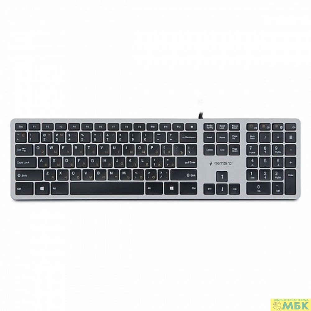 картинка Клавиатура ноутбучного типа  Gembird KB-8420,{USB, ножничный механизм, клавиши управления громкостью, 104 клавиши, кабель 1,5м}					 от магазина МБК