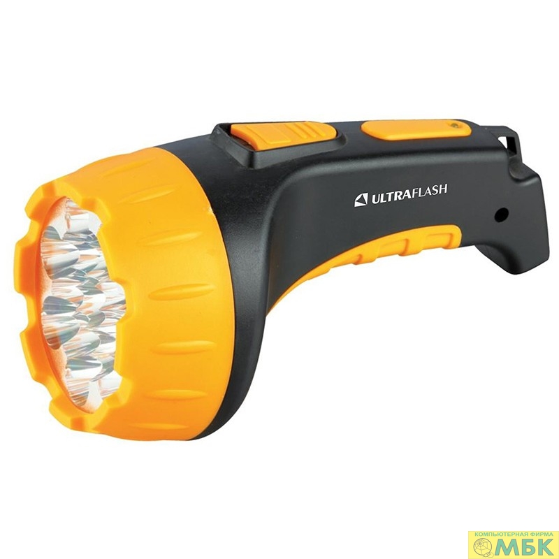 картинка Ultraflash LED3815   (фонарь аккум 220В, черн/желт, 15 LED, 2 режима, SLA, пластик, коробка) от магазина МБК