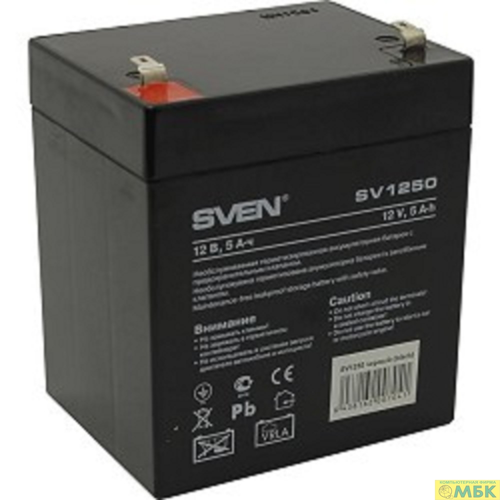 картинка Sven SV1250 (12V 5Ah) батарея аккумуляторная от магазина МБК